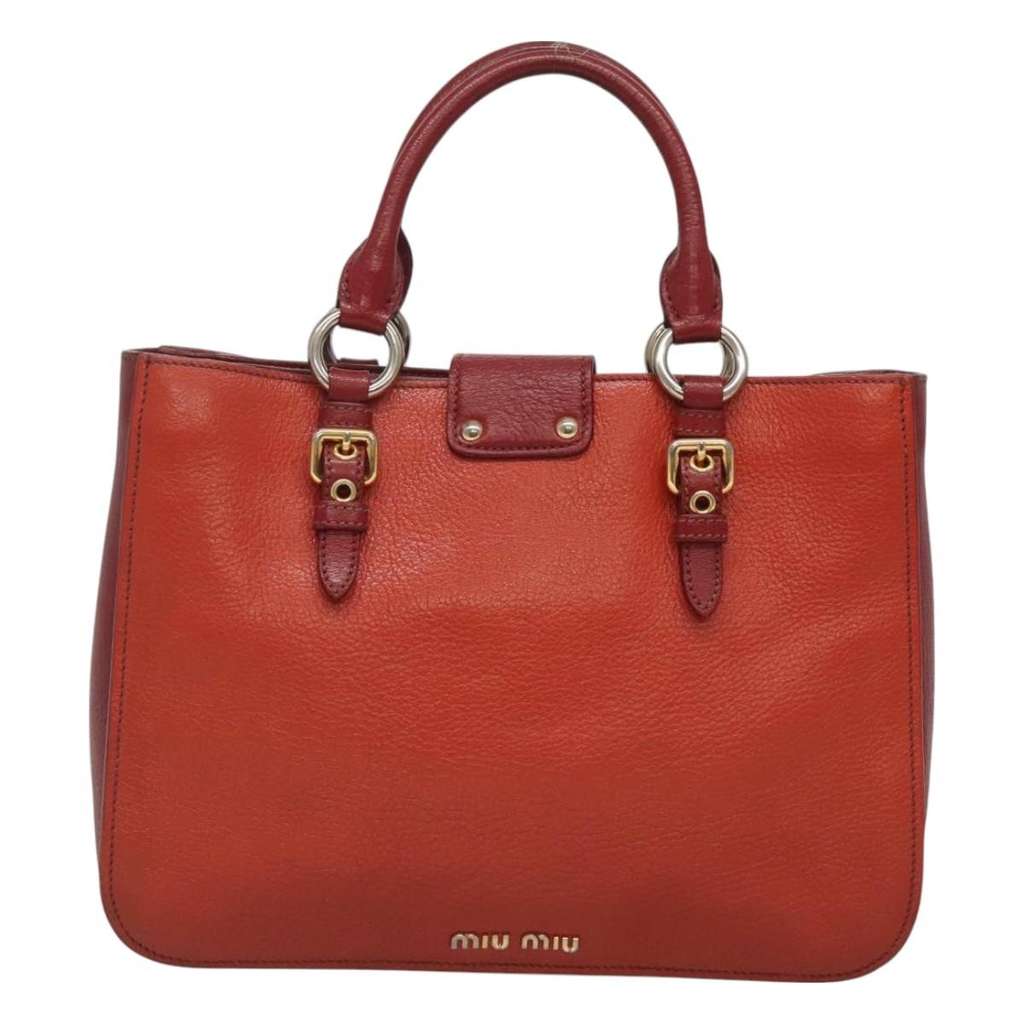 Miu Miu Madras Convertible Lock Tote Red Leather Good condition - Back View