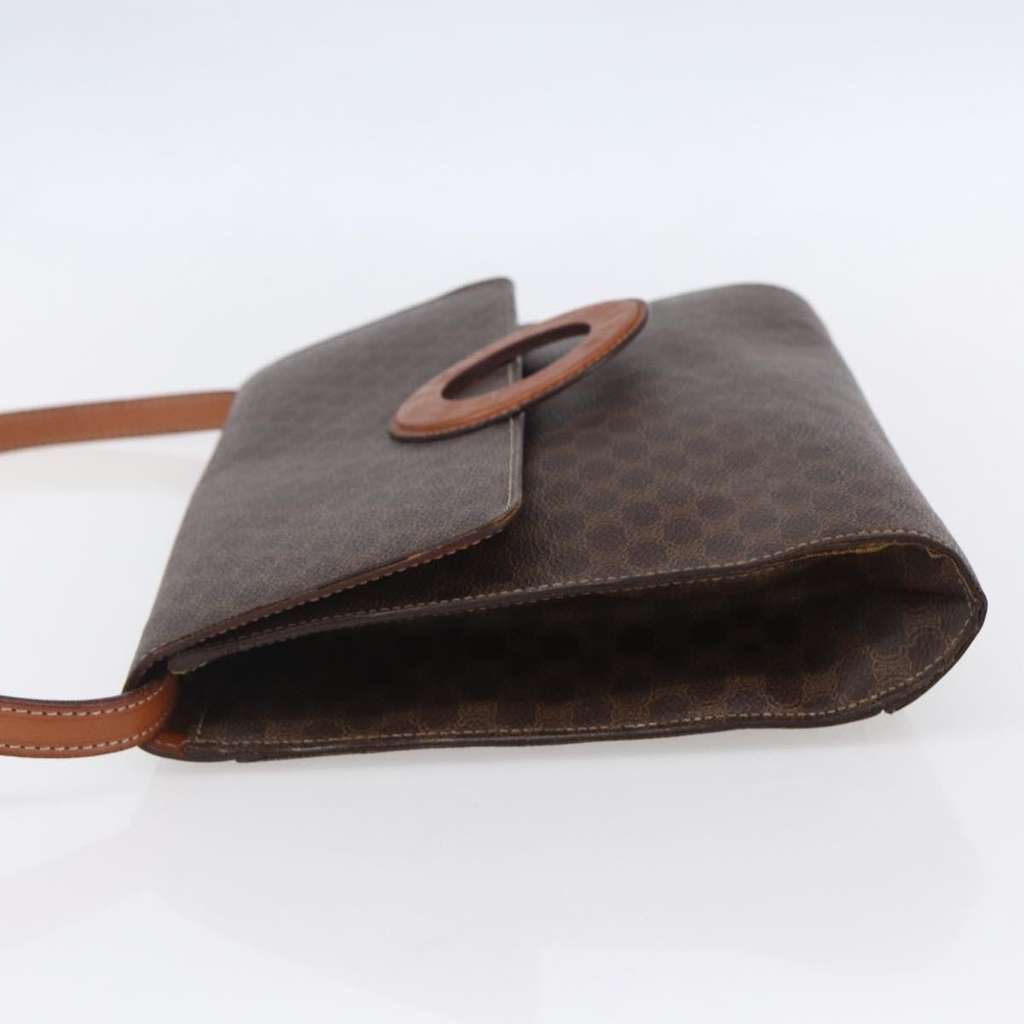 Celine Vintage Macadam Circle Logo Shoulder Bag Brown Canvas Good condition - Inside View