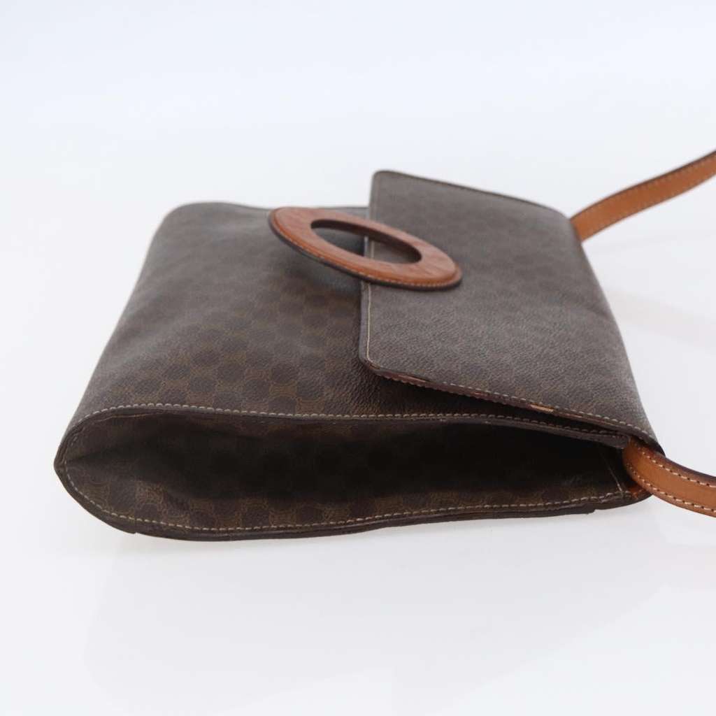 Celine Vintage Macadam Circle Logo Shoulder Bag Brown Canvas Good condition - Model View