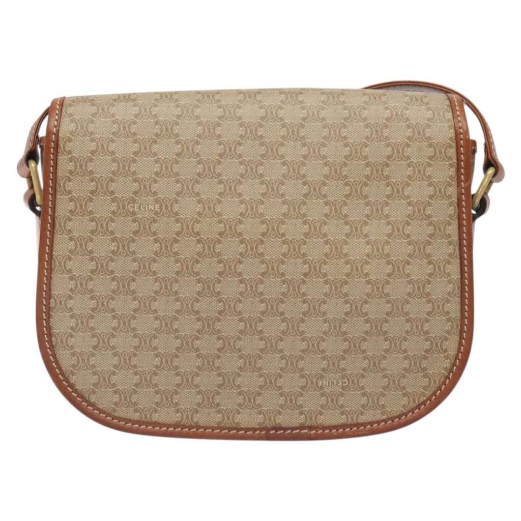 Celine Vintage Macadam Shoulder Bag Beige Good condition - Back View