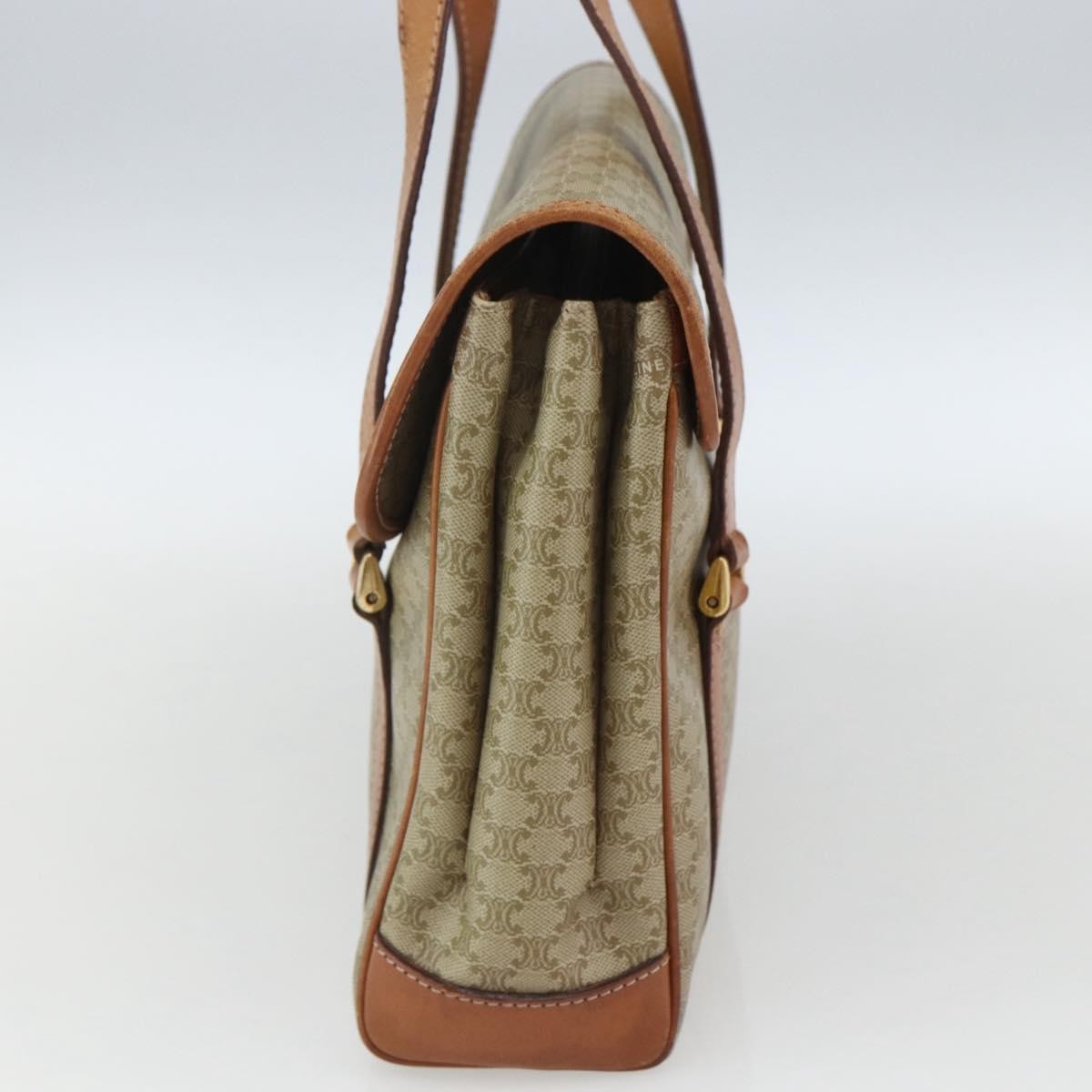 Celine Vintage Macadam Handbag Beige Canvas Good condition - Model View