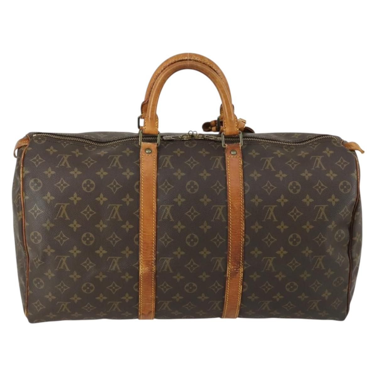 Louis Vuitton Keepall Bag Brown Canvas Fair condition - Back View