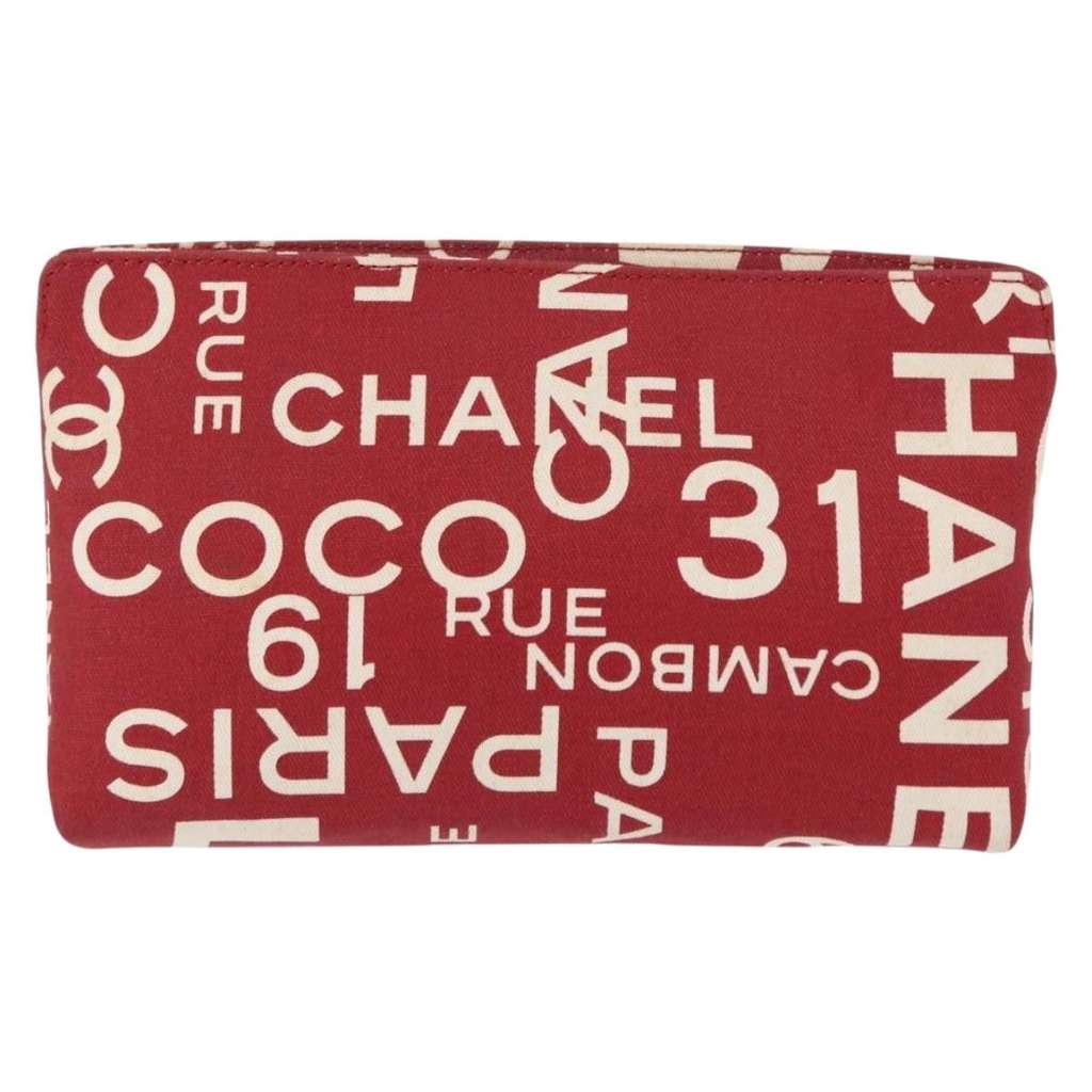 Chanel 31 Rue Cambon Clutch Red Canvas Good condition - Back View