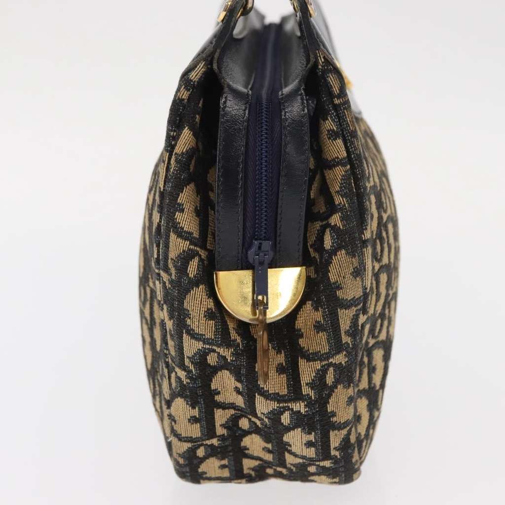 Christian Dior Vintage Trotter Shoulder Bag Navy Canvas Good condition - Model View