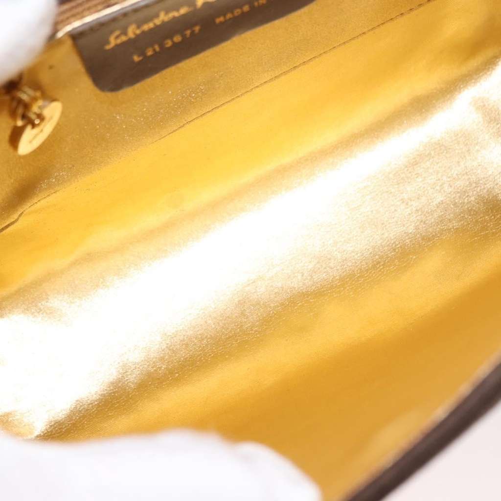 Salvatore Ferragamo Vintage Handbag Brown Suede Good condition - Box View