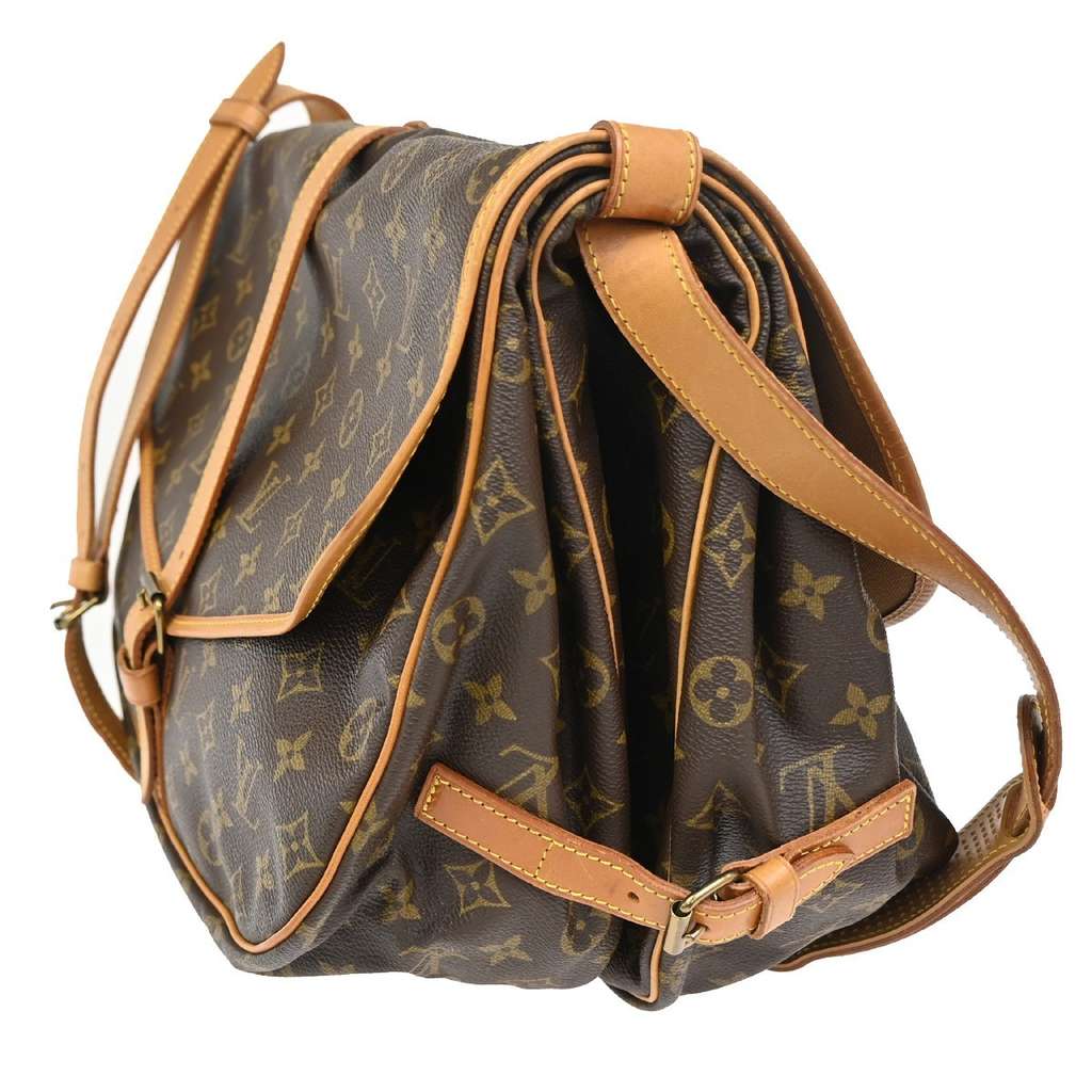 Louis Vuitton Saumur Handbag Brown Canvas Good condition - Inside View