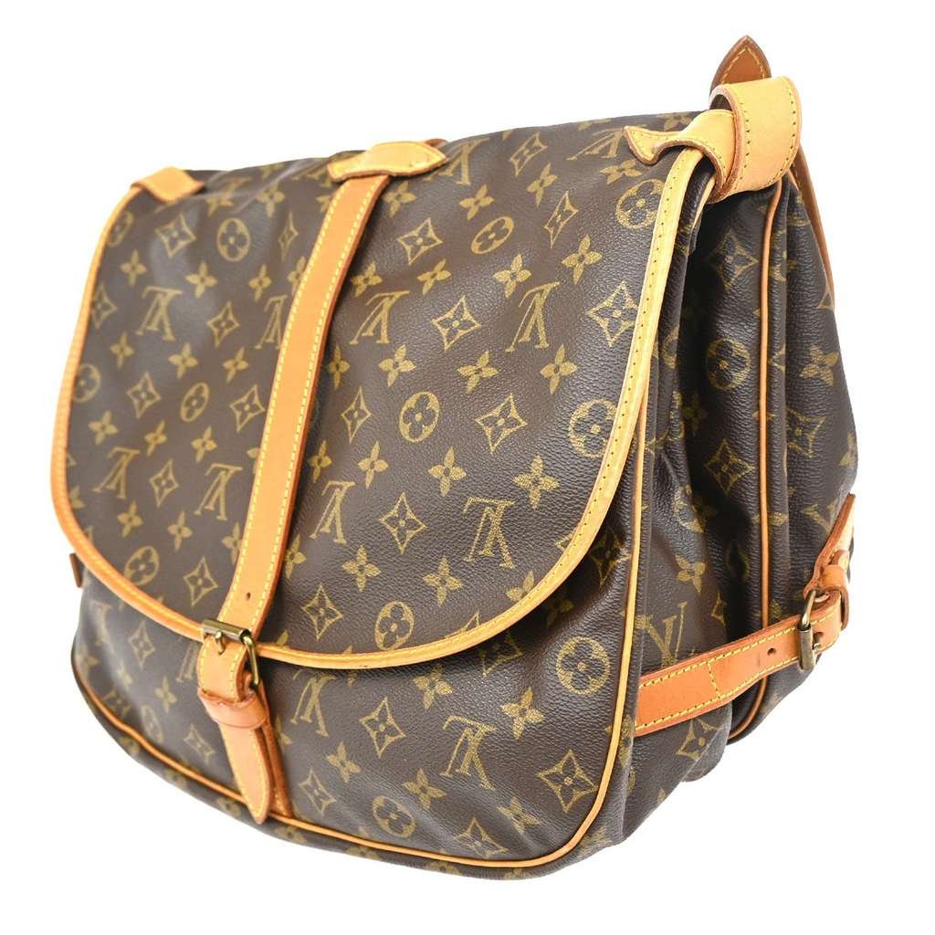 Louis Vuitton Saumur Handbag Brown Canvas Good condition - Model View