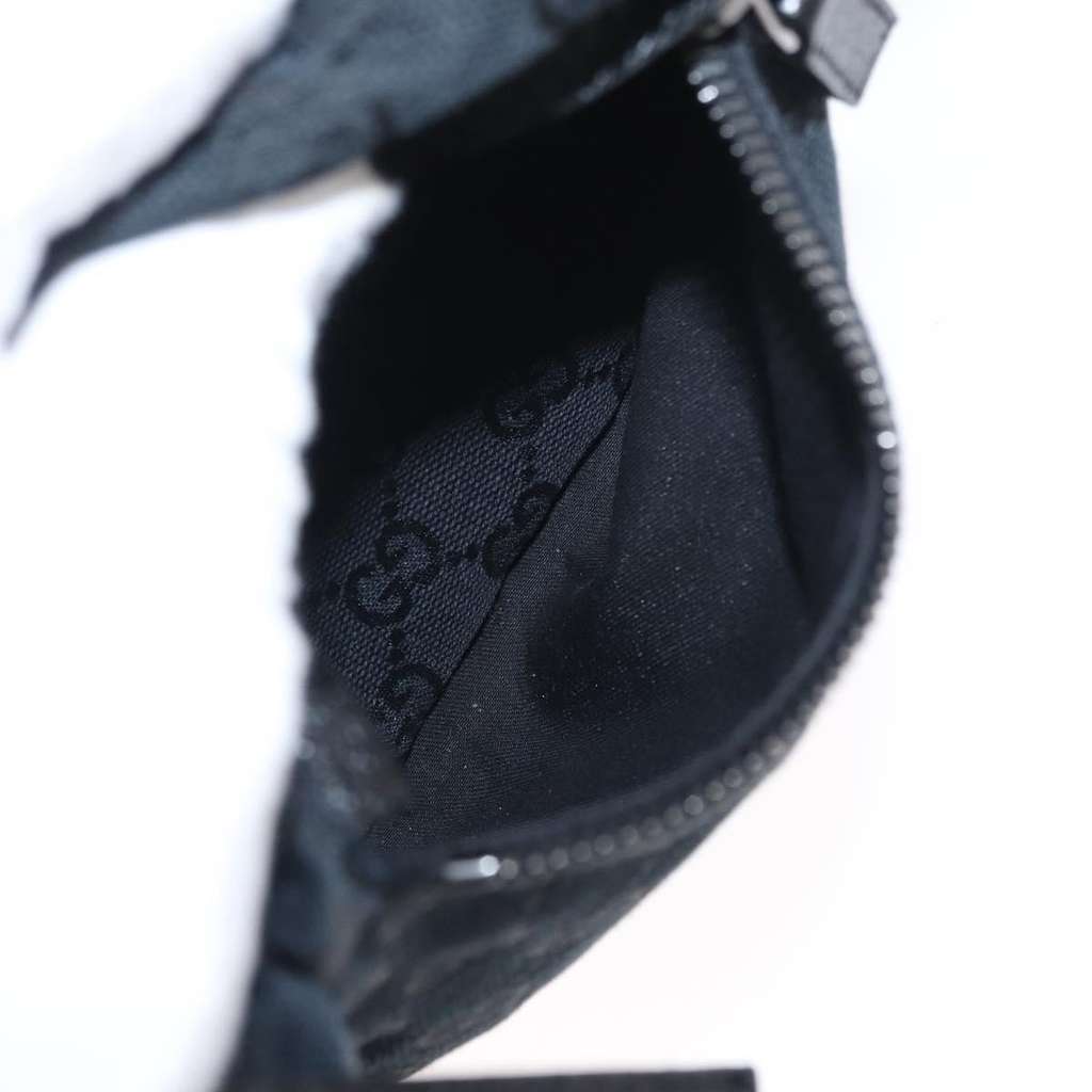 Gucci Vintage Double Belt Bag Black Canvas Good condition - Box View