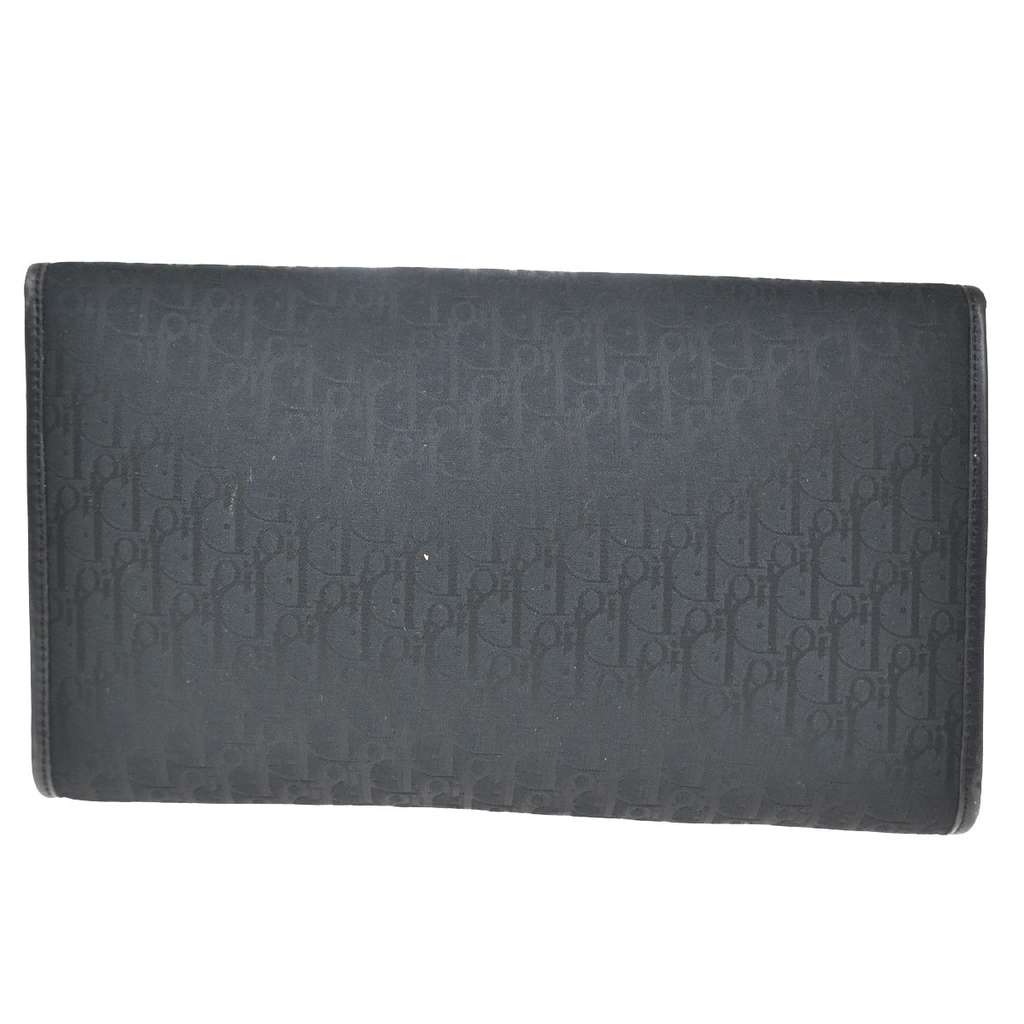 Christian Dior Vintage Chain Flap Shoulder Bag Black Canvas Good condition - Back View