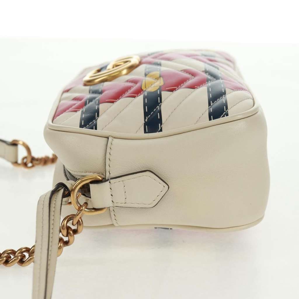 Gucci GG Marmont Camera Bag White Leather Good condition - Inside View