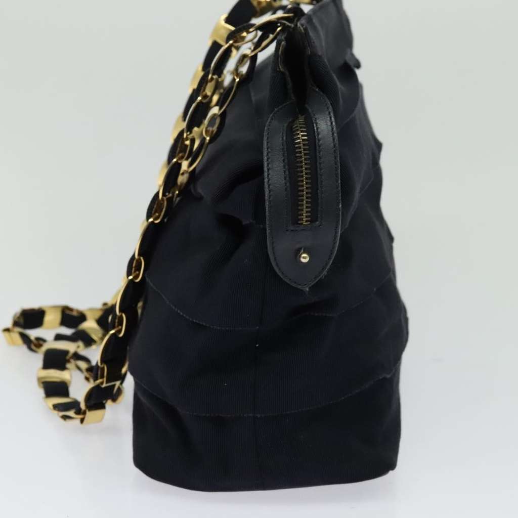 Salvatore Ferragamo Vala Shoulder Bag Navy Canvas Good condition - Model View