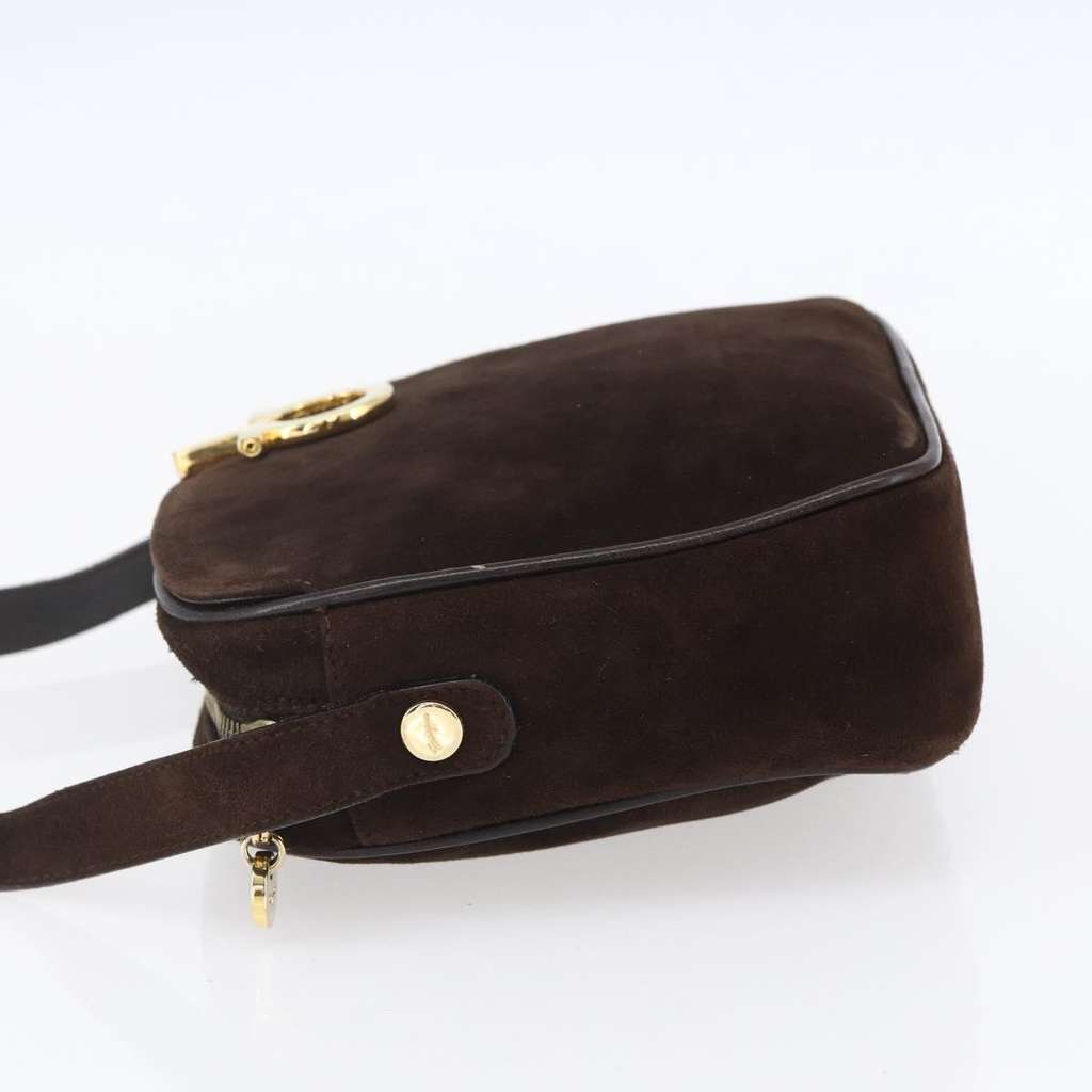 Salvatore Ferragamo Gancini Shoulder Bag Brown Suede Good condition - Inside View