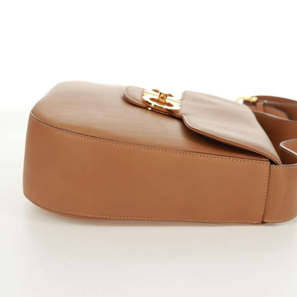 Salvatore Ferragamo Gancini Shoulder Bag Brown Leather Good condition - Model View