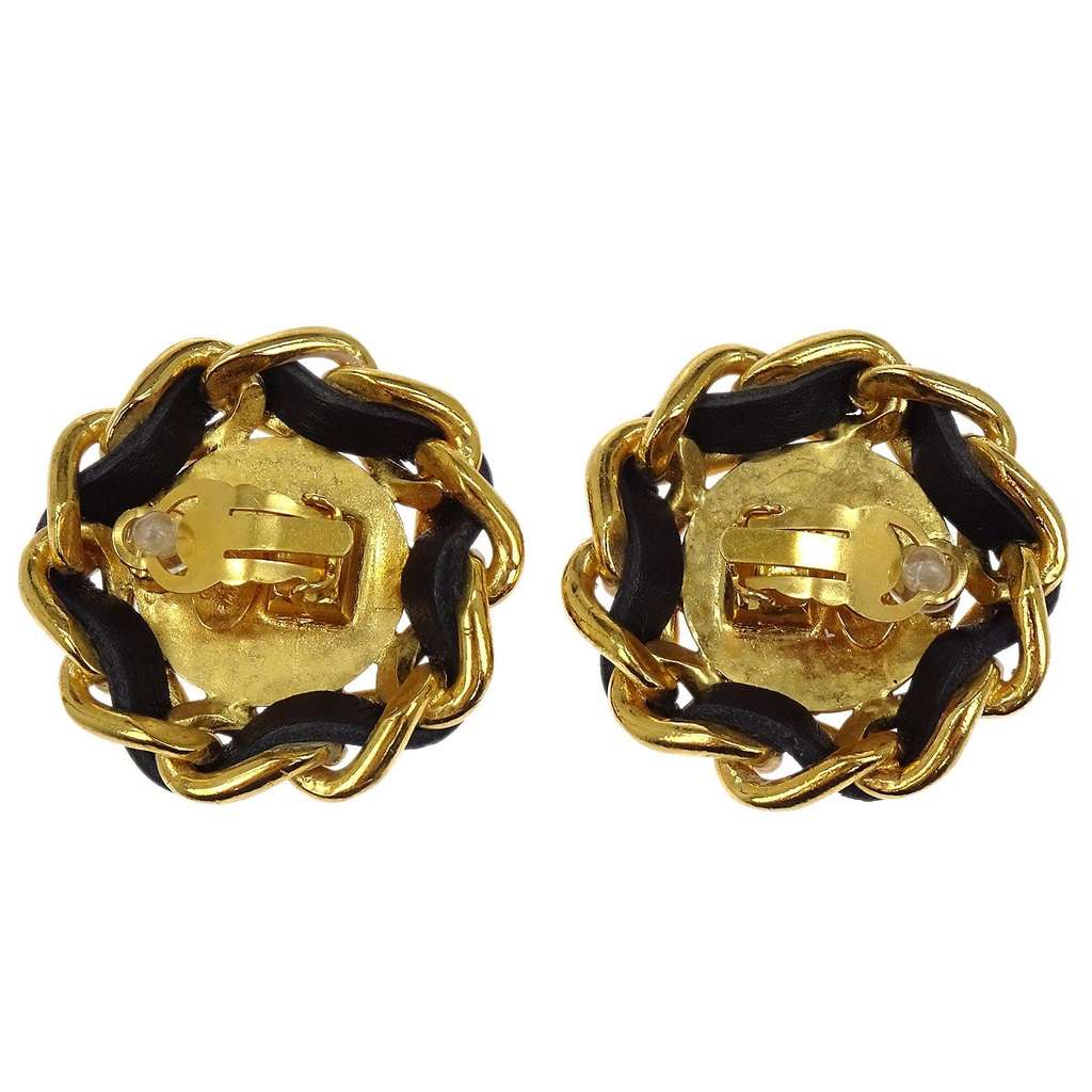 Chanel CC Clip On Earrings Gold Good condition - Back View