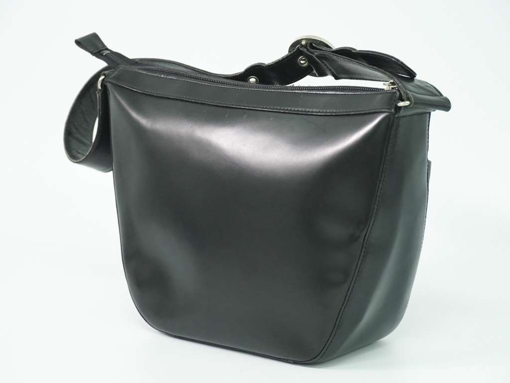 Burberry Shoulder Bag Black Leather Fair condition - Back View