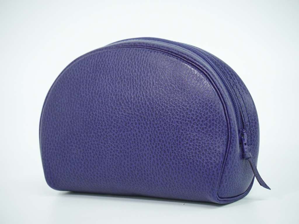 Christian Dior Vintage Zip Pochette Blue Leather Good condition - Back View