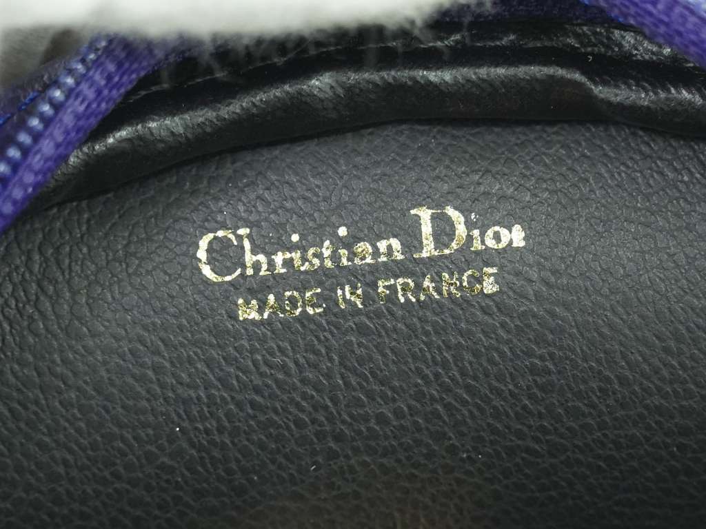 Christian Dior Vintage Zip Pochette Blue Leather Good condition - Box View