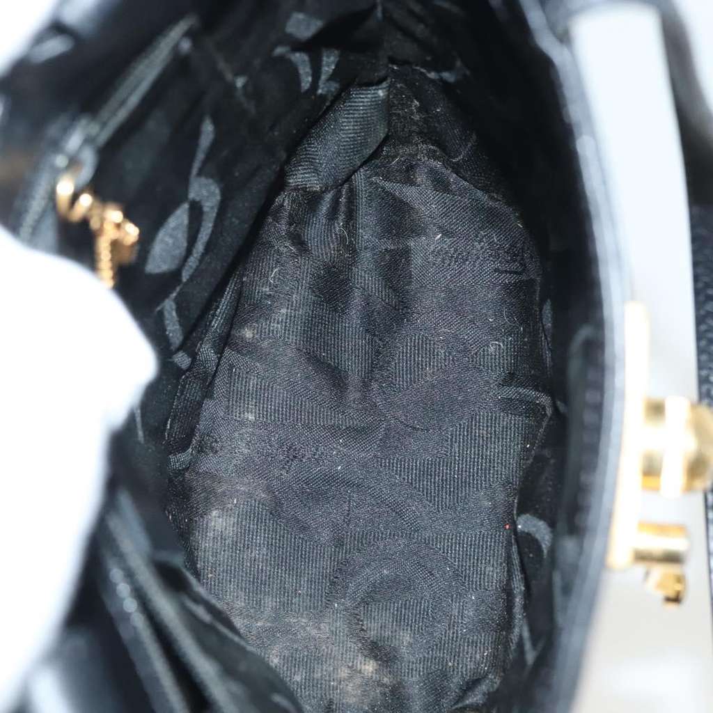 Salvatore Ferragamo Vintage Handbag Black Leather Good condition - Box View