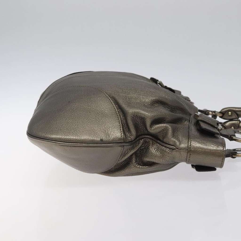 Salvatore Ferragamo Gancini Tote Silver Leather Good condition - Inside View