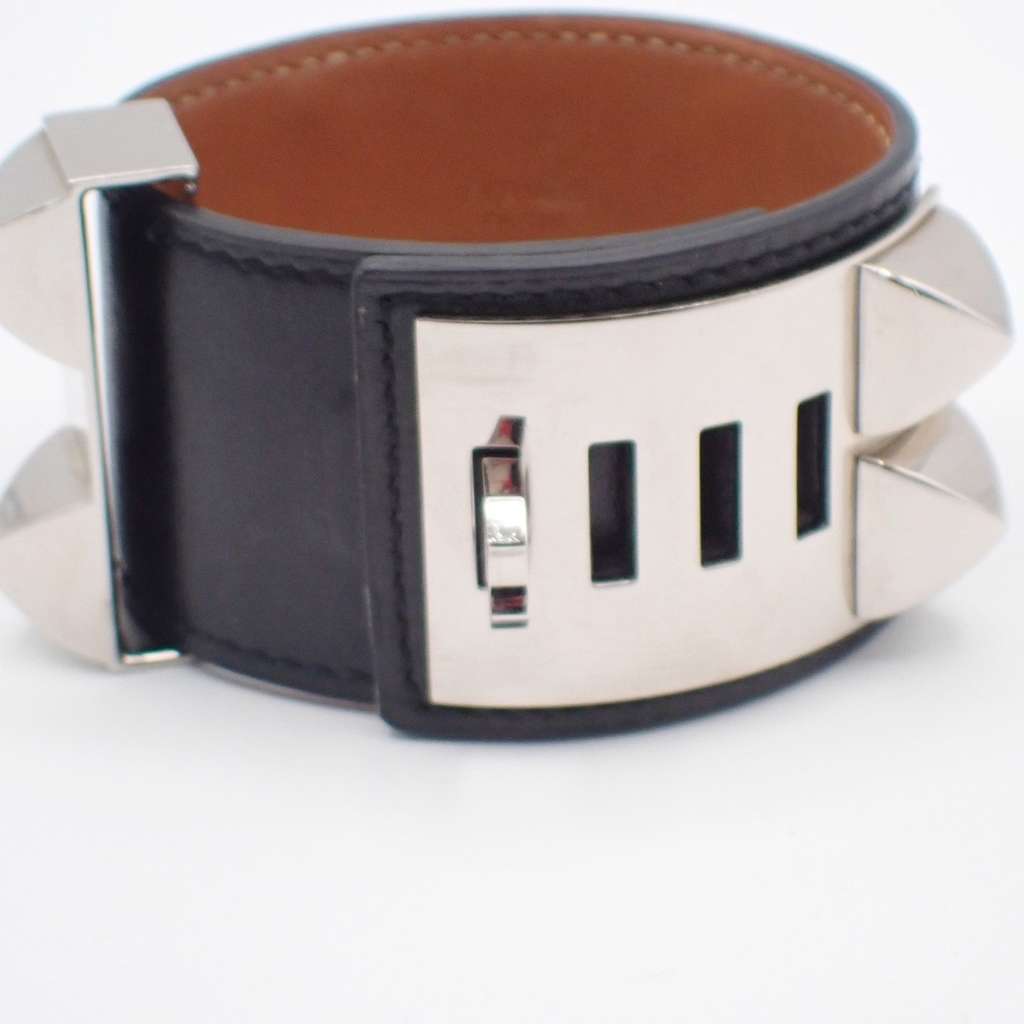Hermès Collier de Chien Bracelet Black Leather Good condition - Inside View