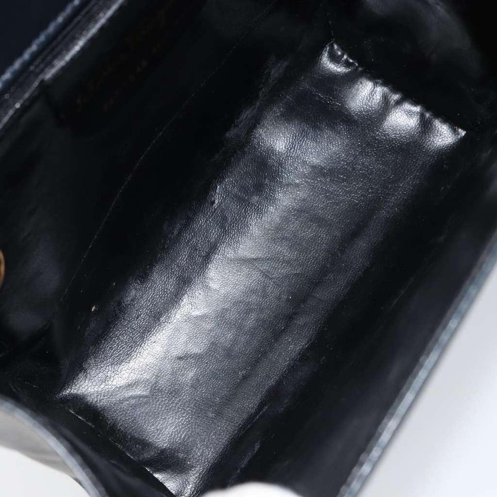 Salvatore Ferragamo Gancini Shoulder Bag Black Leather Good condition - Box View