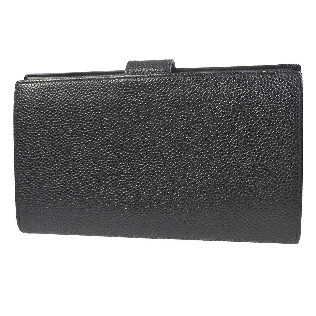 Chanel Timeless CC French Wallet Black Leather Good condition - Back View
