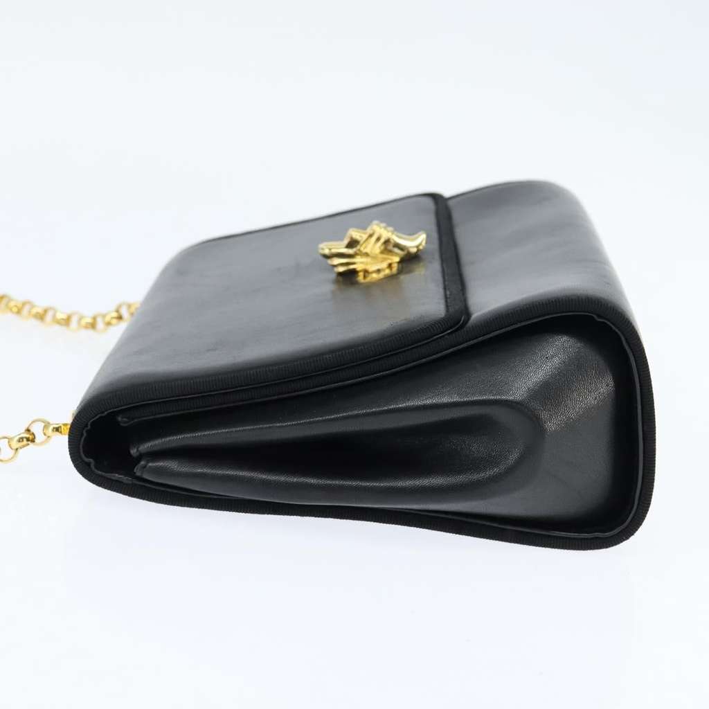 Salvatore Ferragamo Chain Flap Shoulder Bag Black Leather Good condition - Inside View