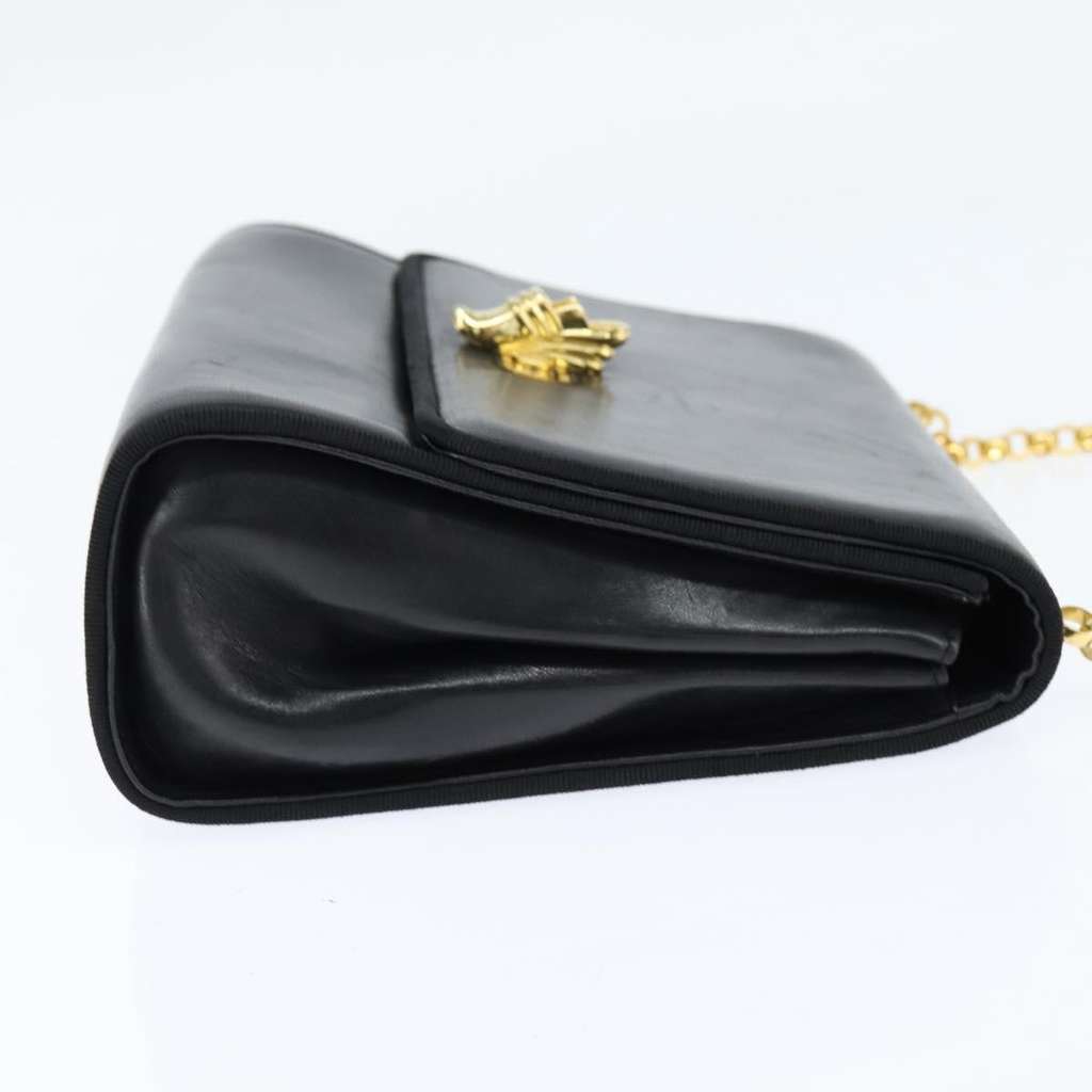 Salvatore Ferragamo Chain Flap Shoulder Bag Black Leather Good condition - Model View
