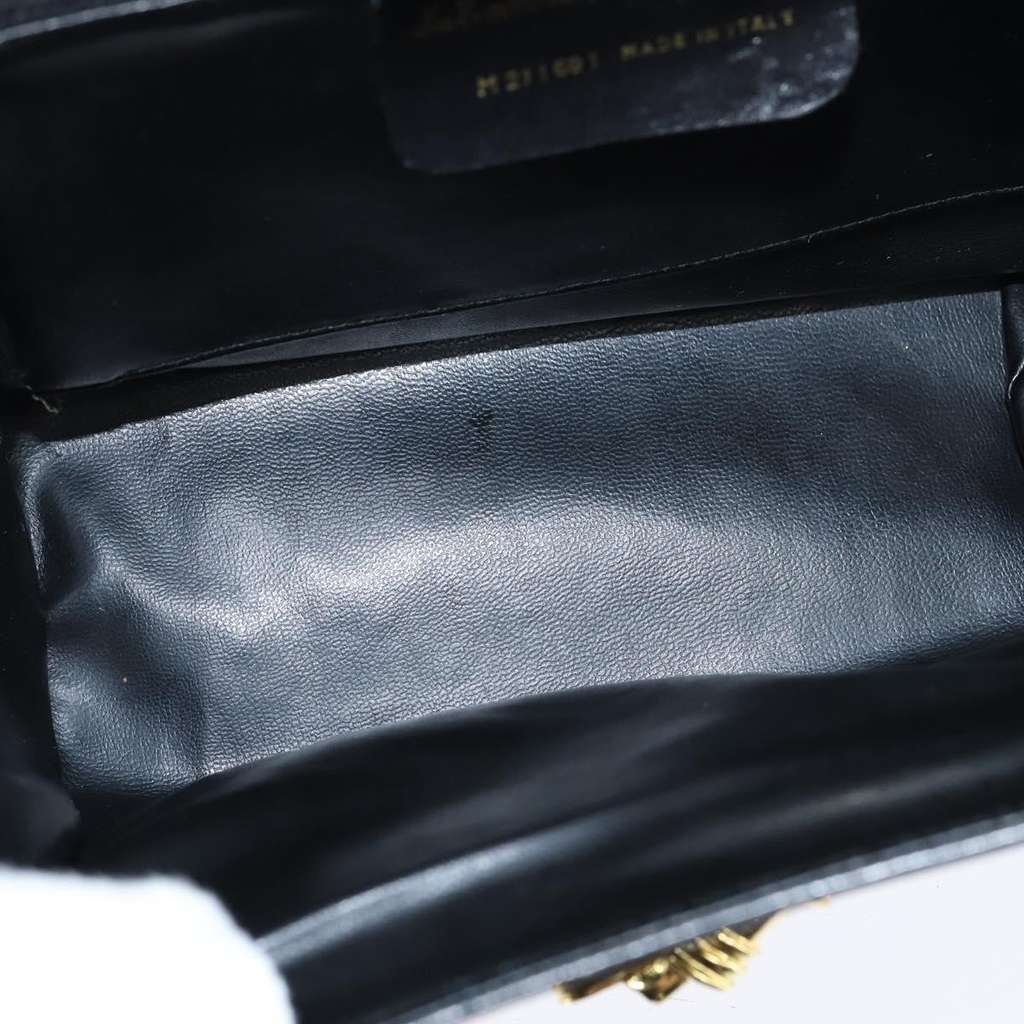 Salvatore Ferragamo Chain Flap Shoulder Bag Black Leather Good condition - Box View