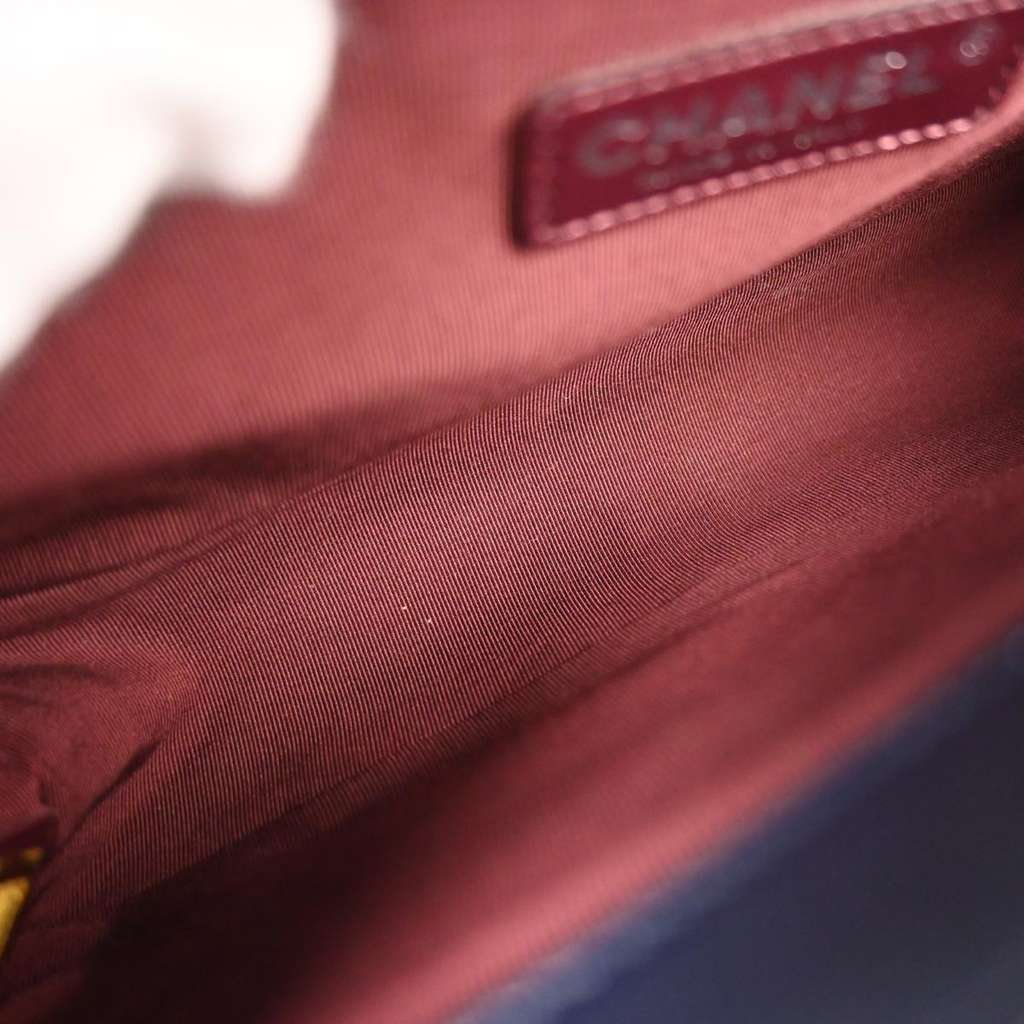 Chanel Boy Flap Bag Navy Velvet Good condition - Inside View