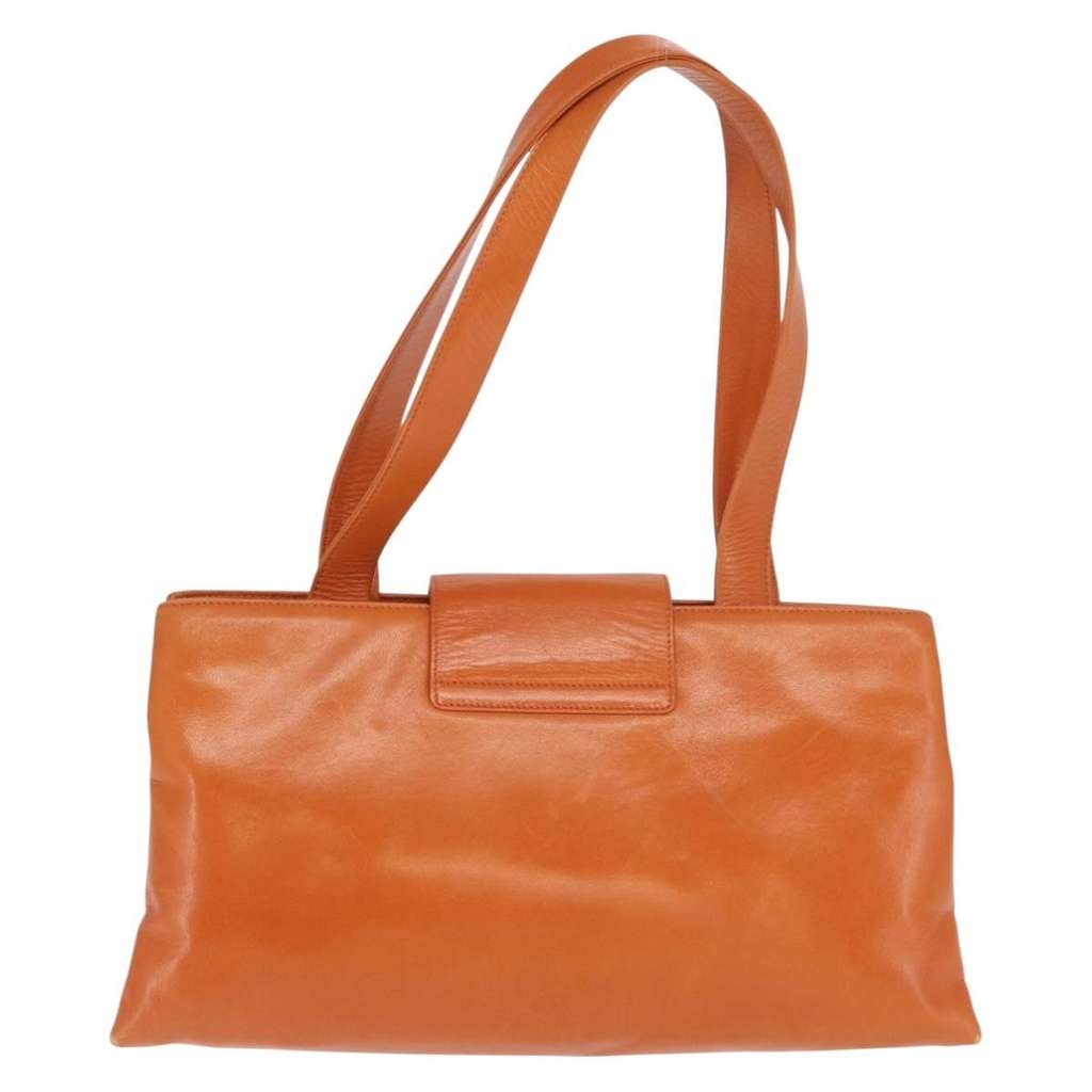 Bvlgari Handbag Orange Leather Fair condition - Back View