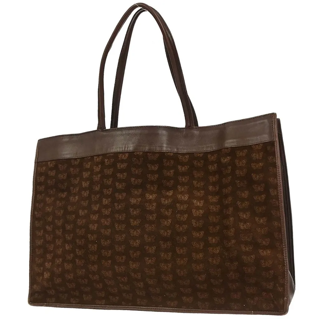 Bottega Veneta Butterfly Handle Tote Brown Suede Good - Back View