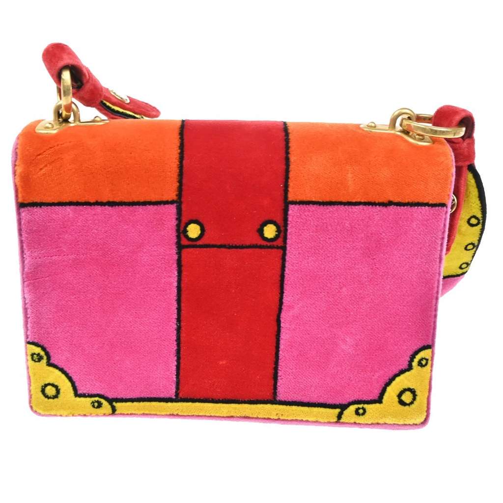 Prada Cahier Crossbody Bag Pink Velvet Good condition - Back View