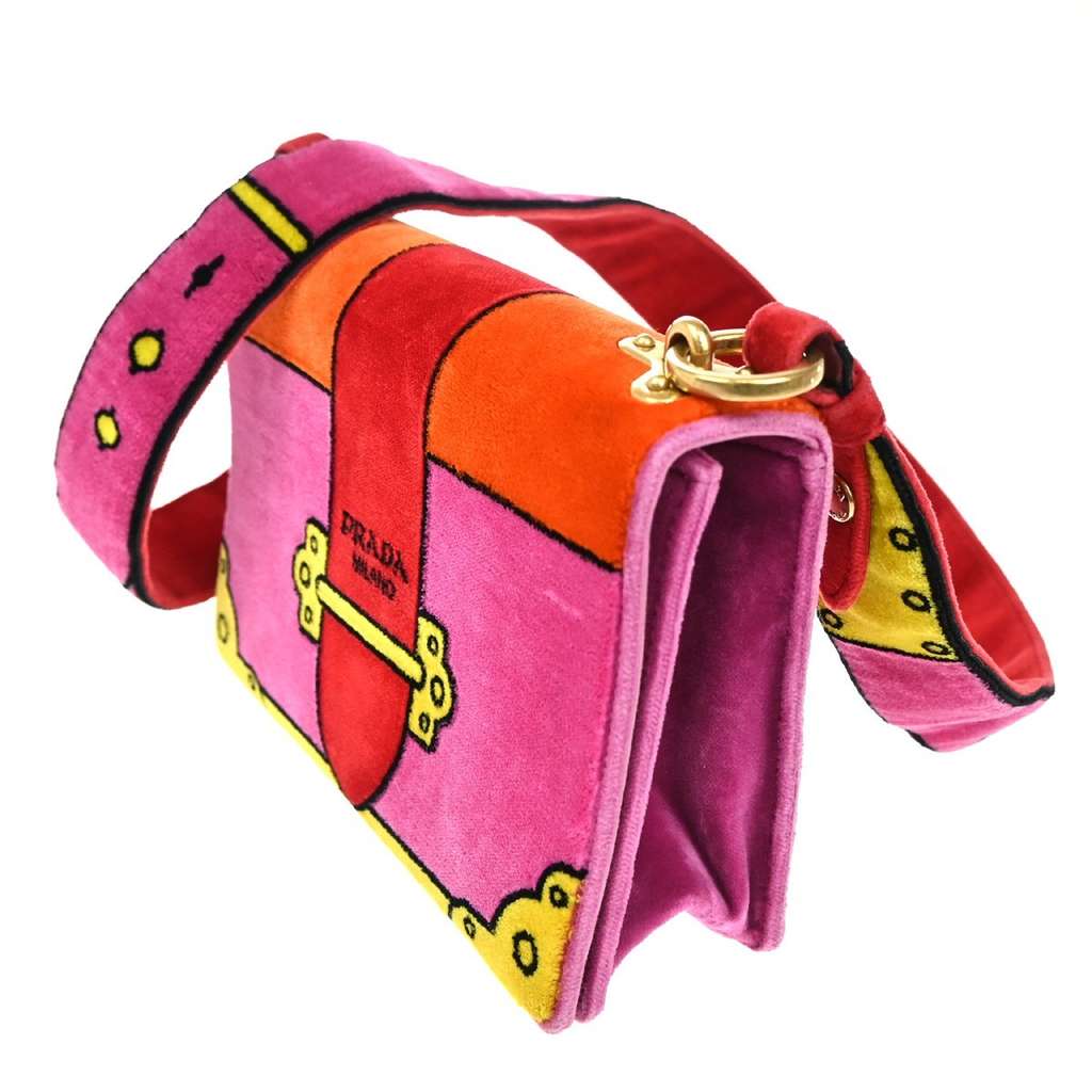 Prada Cahier Crossbody Bag Pink Velvet Good condition - Inside View