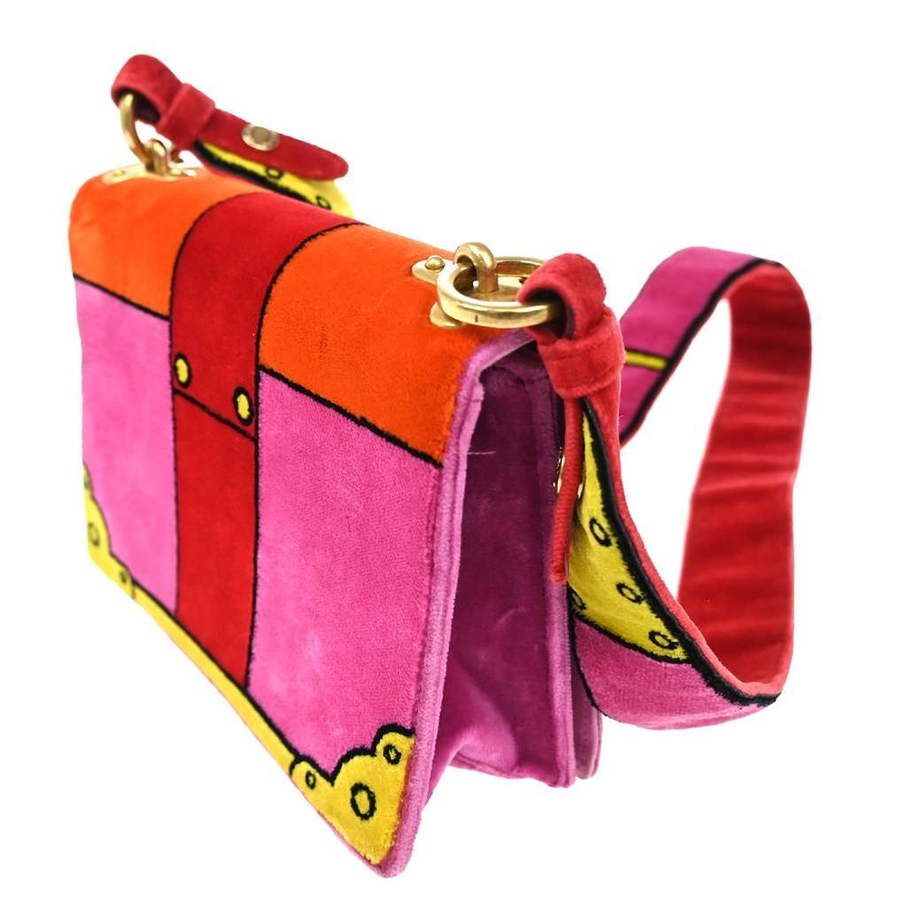 Prada Cahier Crossbody Bag Pink Velvet Good condition - Model View