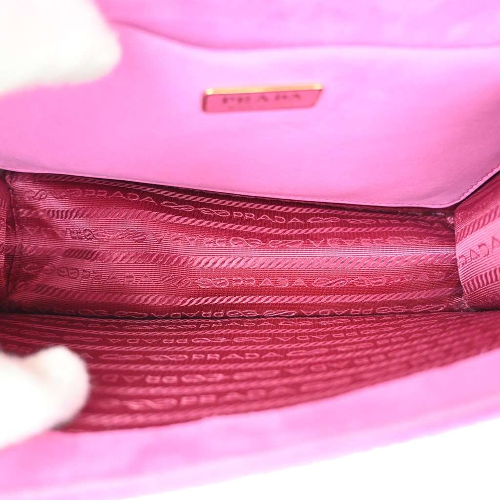 Prada Cahier Crossbody Bag Pink Velvet Good condition - Box View
