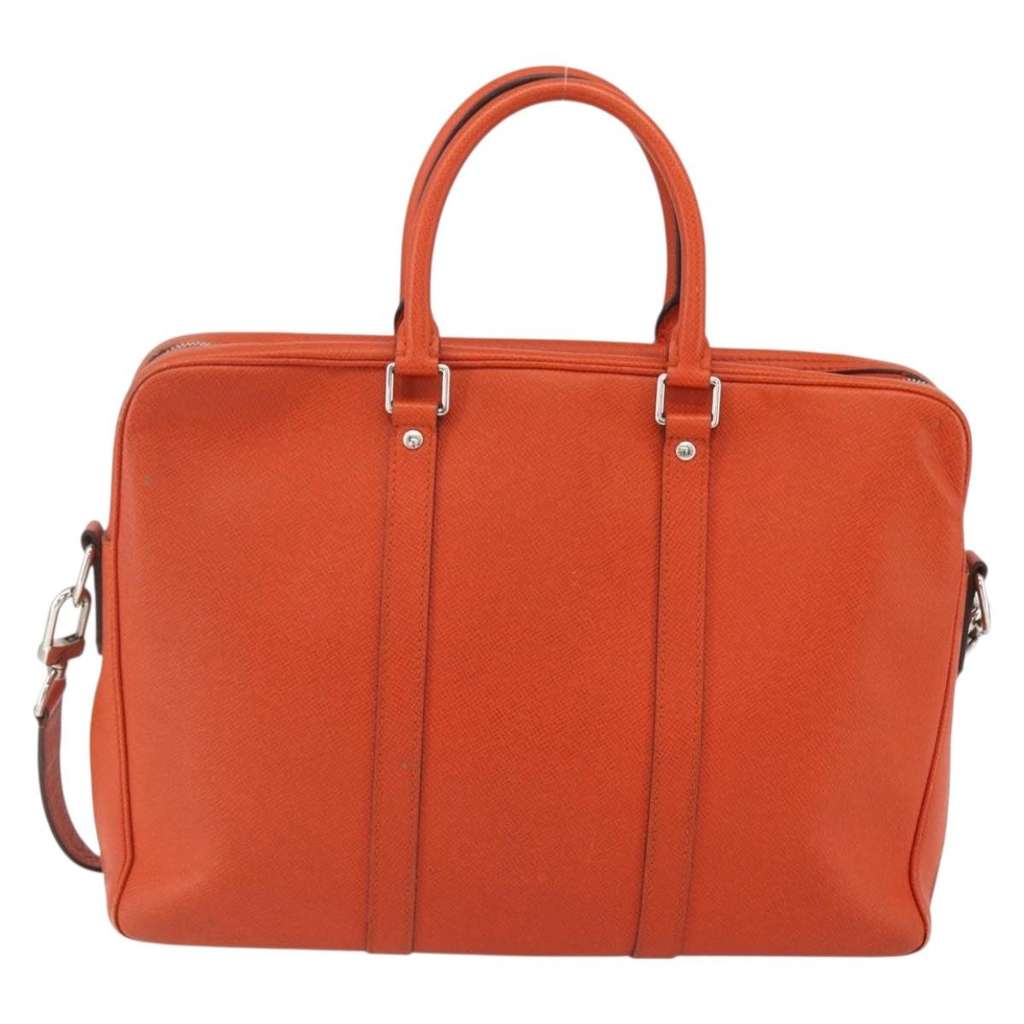 Louis Vuitton Porte-Documents Voyage Briefcase Orange Leather Good condition - Back View