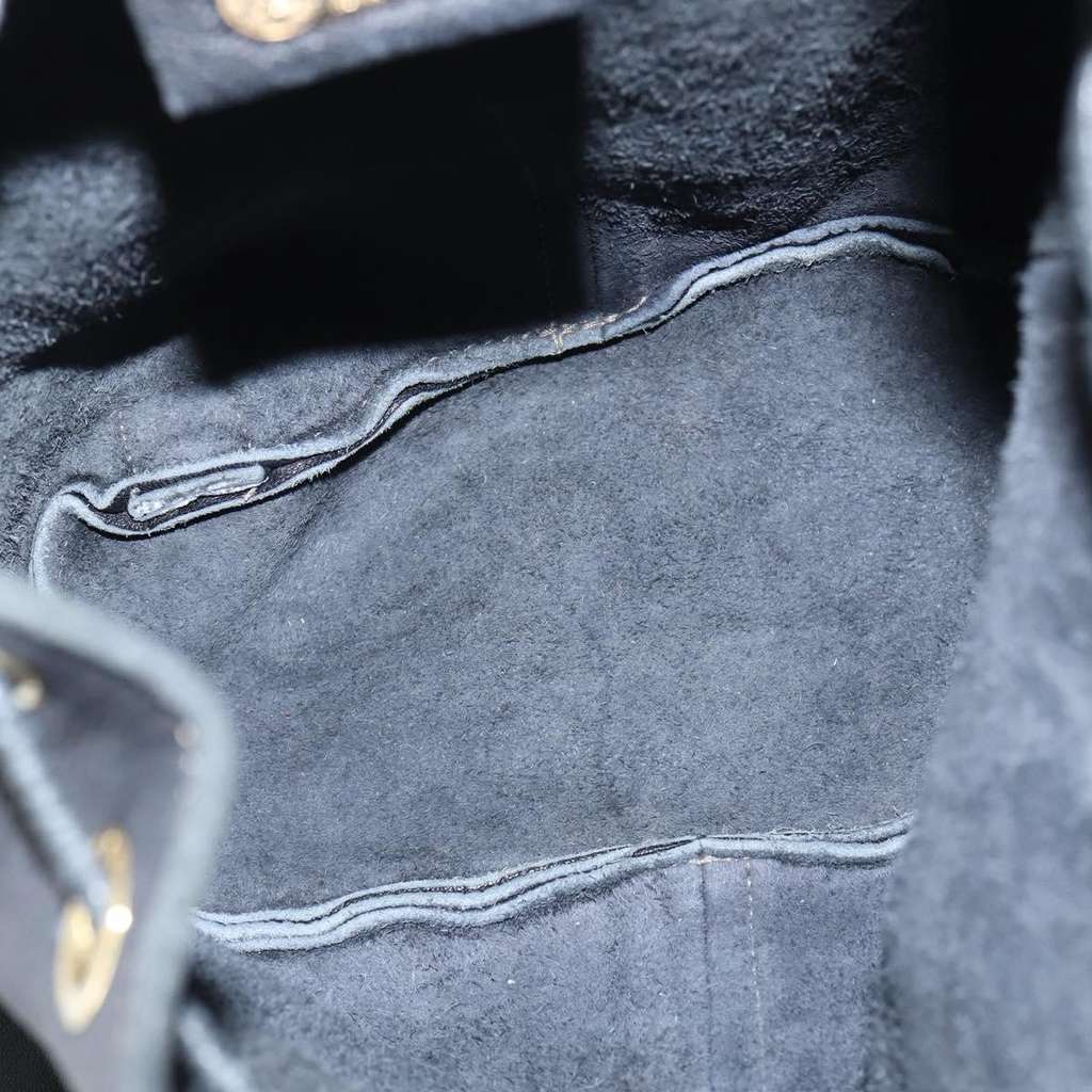 Fendi Logo Flap Drawstring Backpack Black Leather Good condition - Box View