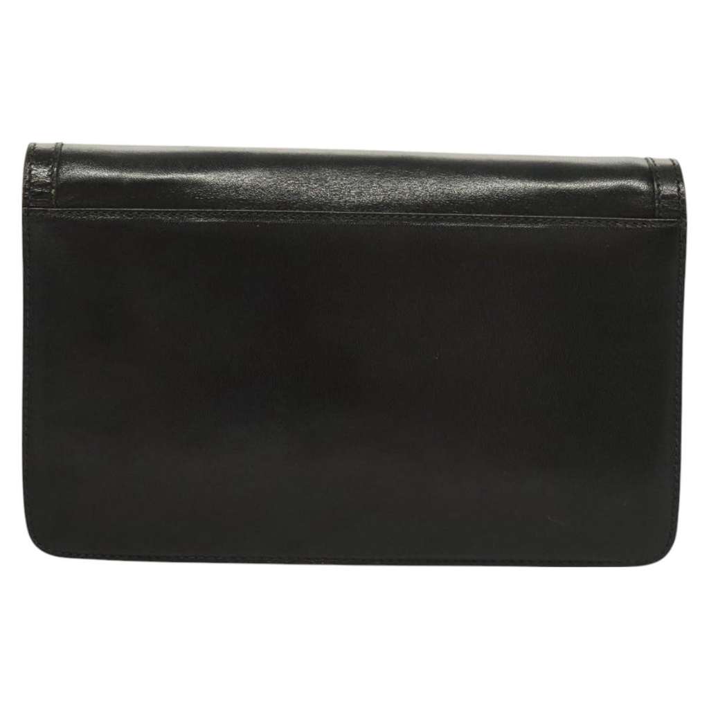 Bally Vintage Chain Shoulder Bag Black Leather Good condition - Back View