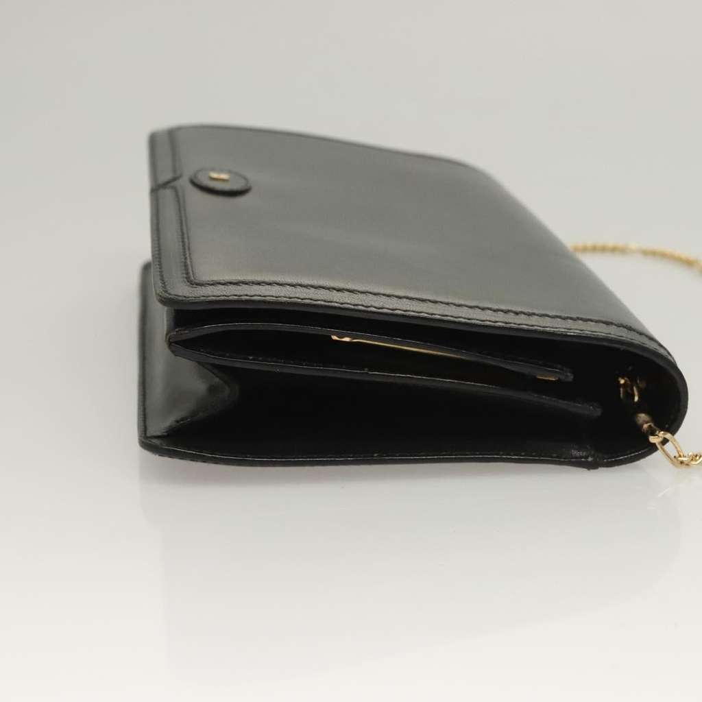 Bally Vintage Chain Shoulder Bag Black Leather Good condition - Inside View