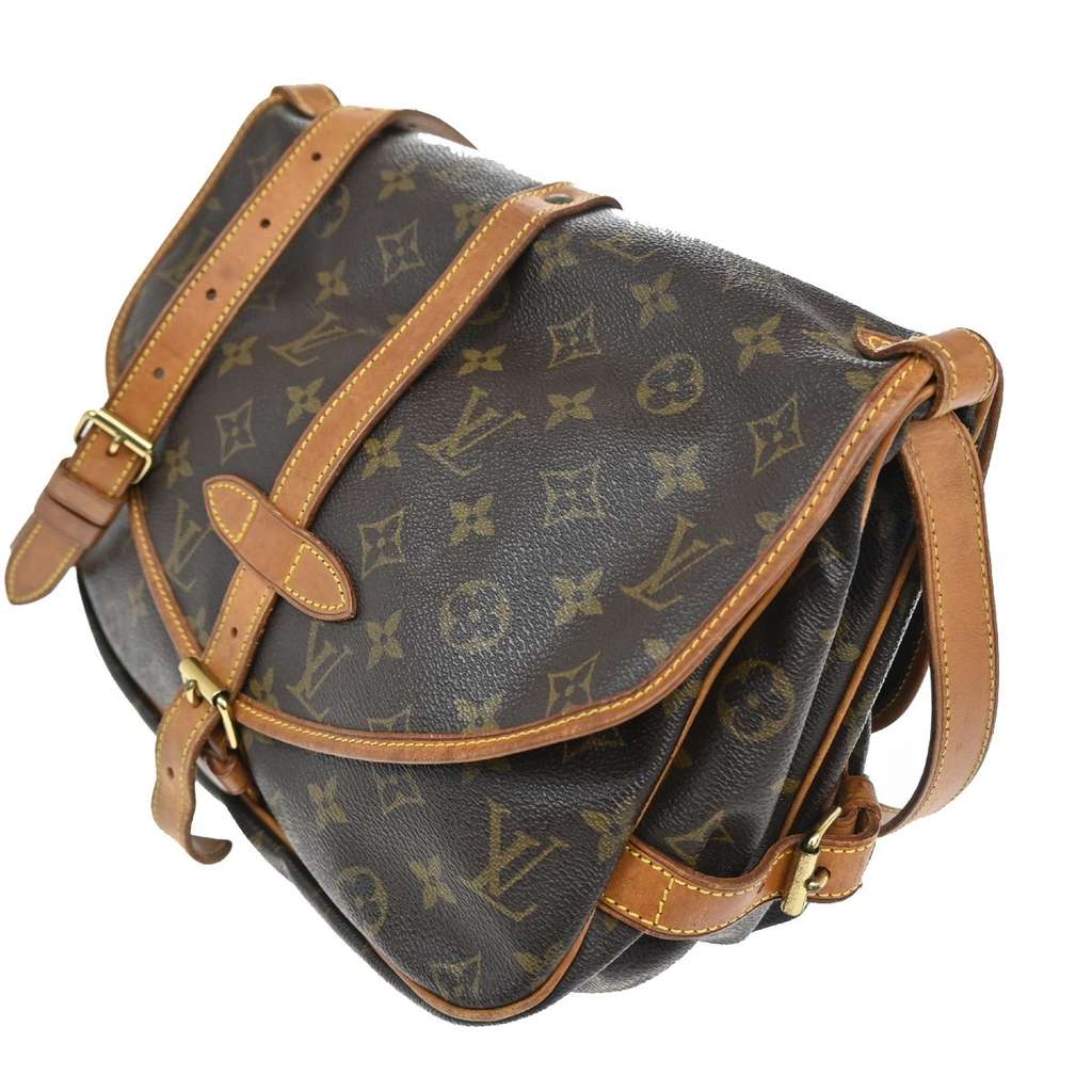 Louis Vuitton Saumur Handbag Brown Canvas Good condition - Inside View