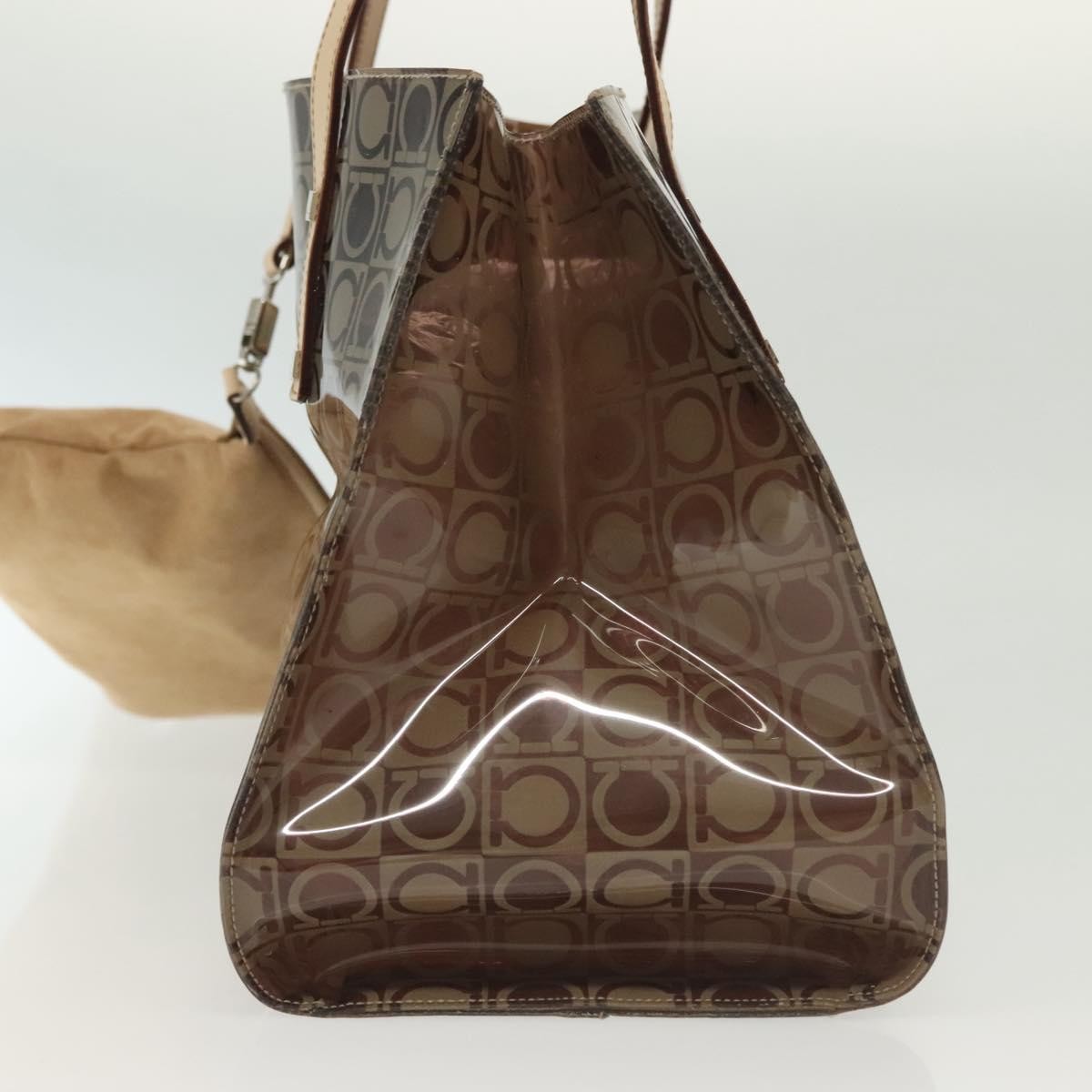 Salvatore Ferragamo Gancini Tote Brown Plastic Good condition - Inside View