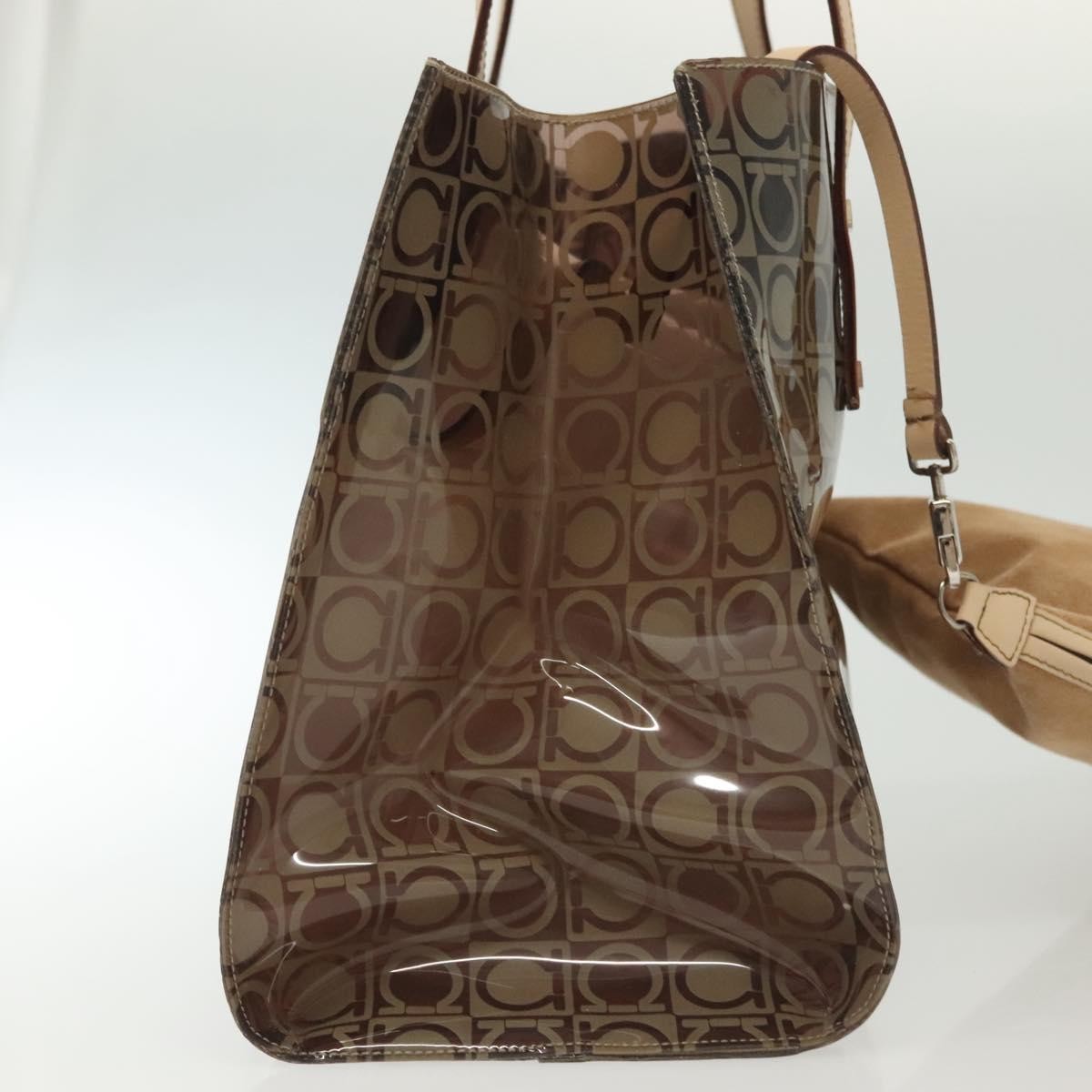 Salvatore Ferragamo Gancini Tote Brown Plastic Good condition - Model View