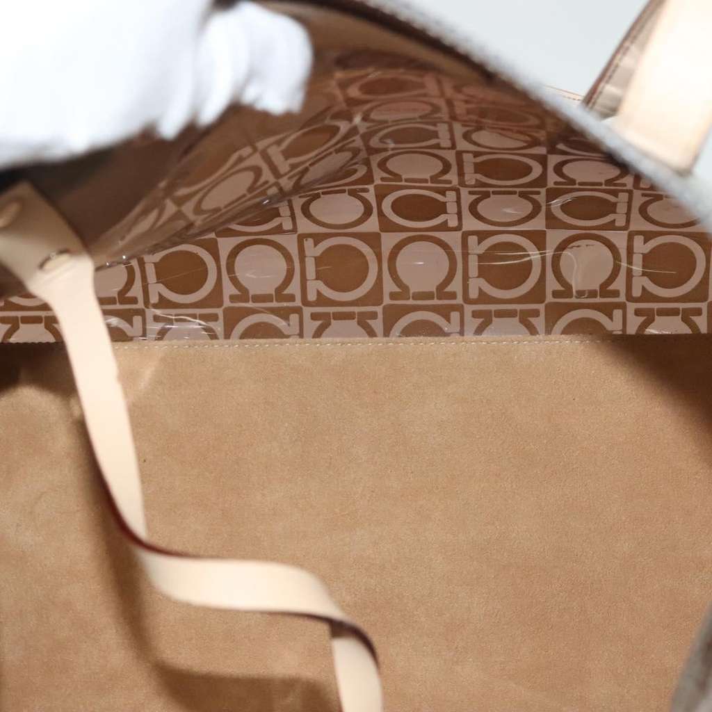 Salvatore Ferragamo Gancini Tote Brown Plastic Good condition - Box View