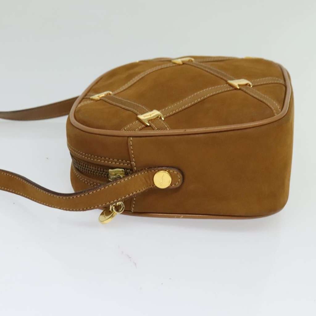 Salvatore Ferragamo Vala Shoulder Bag Brown Suede Good condition - Inside View