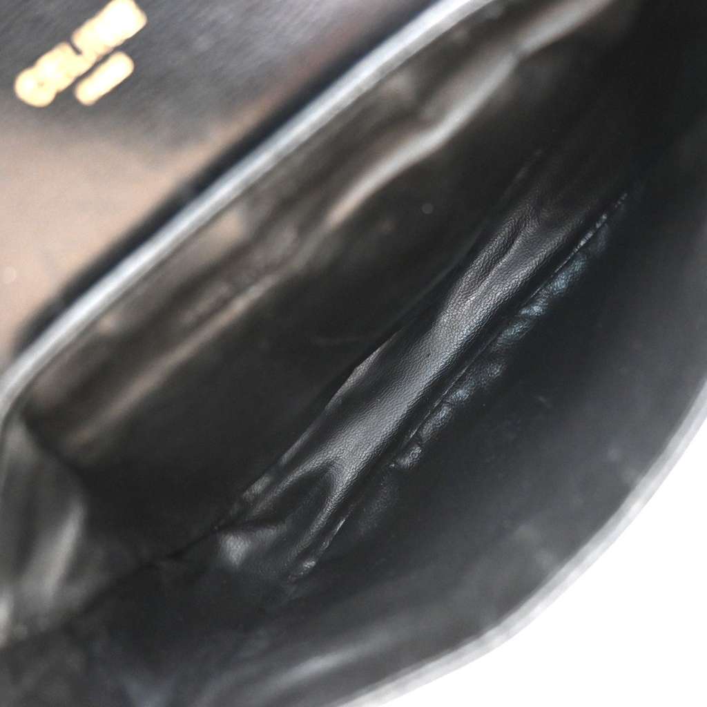 Celine Vintage Shoulder Bag Black Leather Good condition - Box View