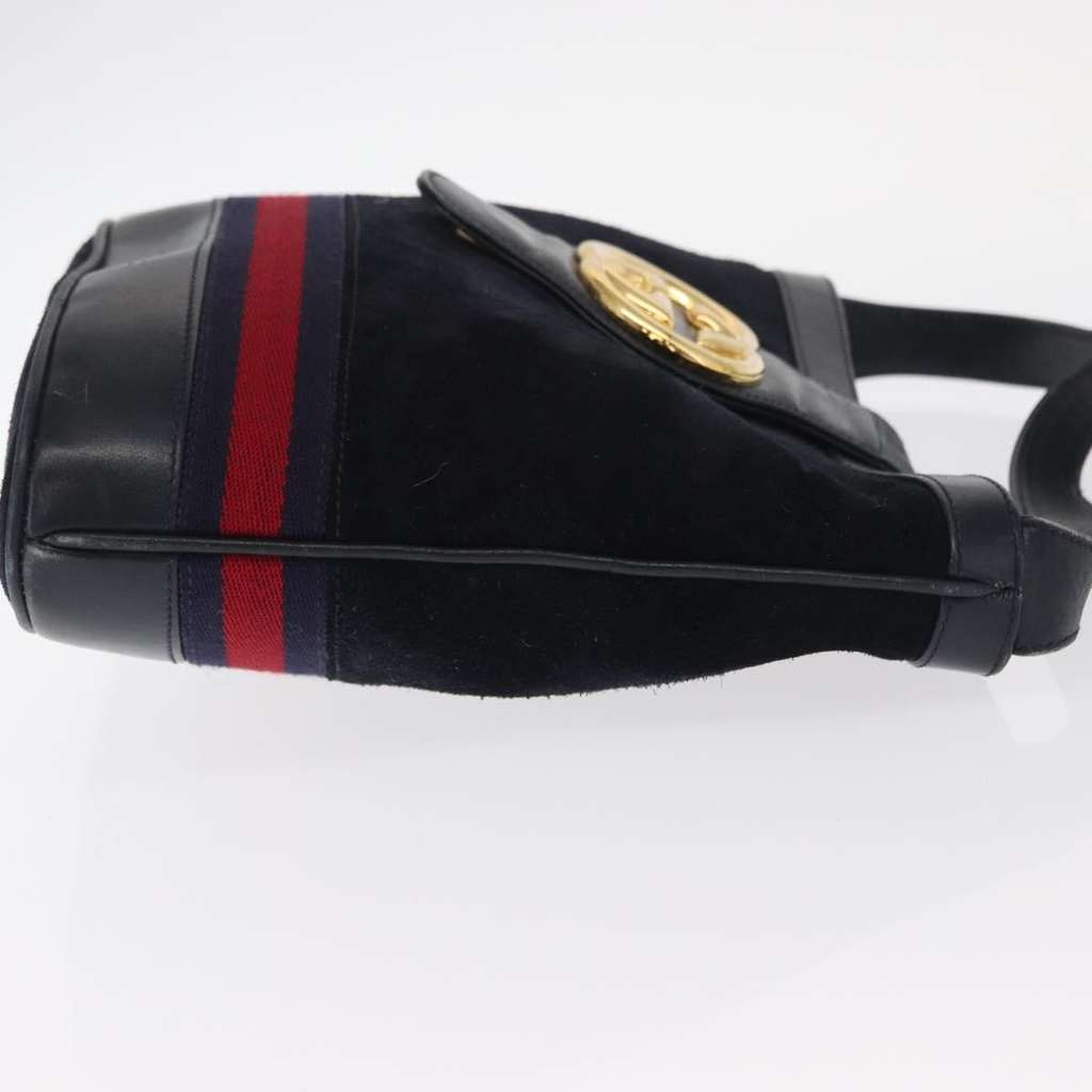 Gucci Sherry line shoulder bag Navy Suede Fair condition - Inside View