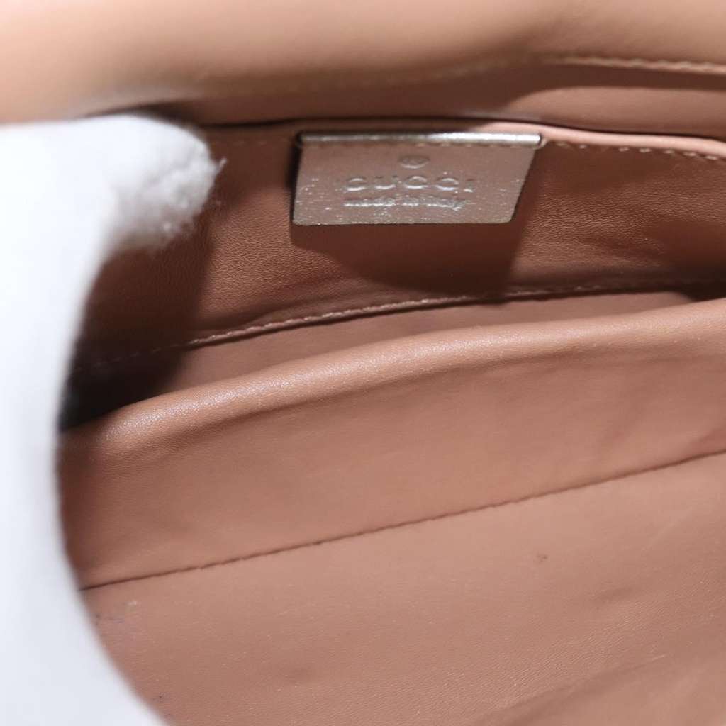 Gucci Broadway Pearly Bee Shoulder Bag Silver Leather Good condition - Box View