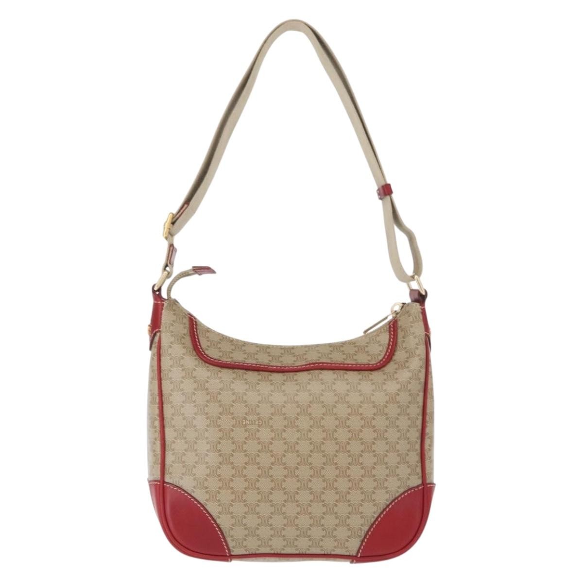 Celine Vintage Macadam Shoulder Bag Beige Good condition - Back View