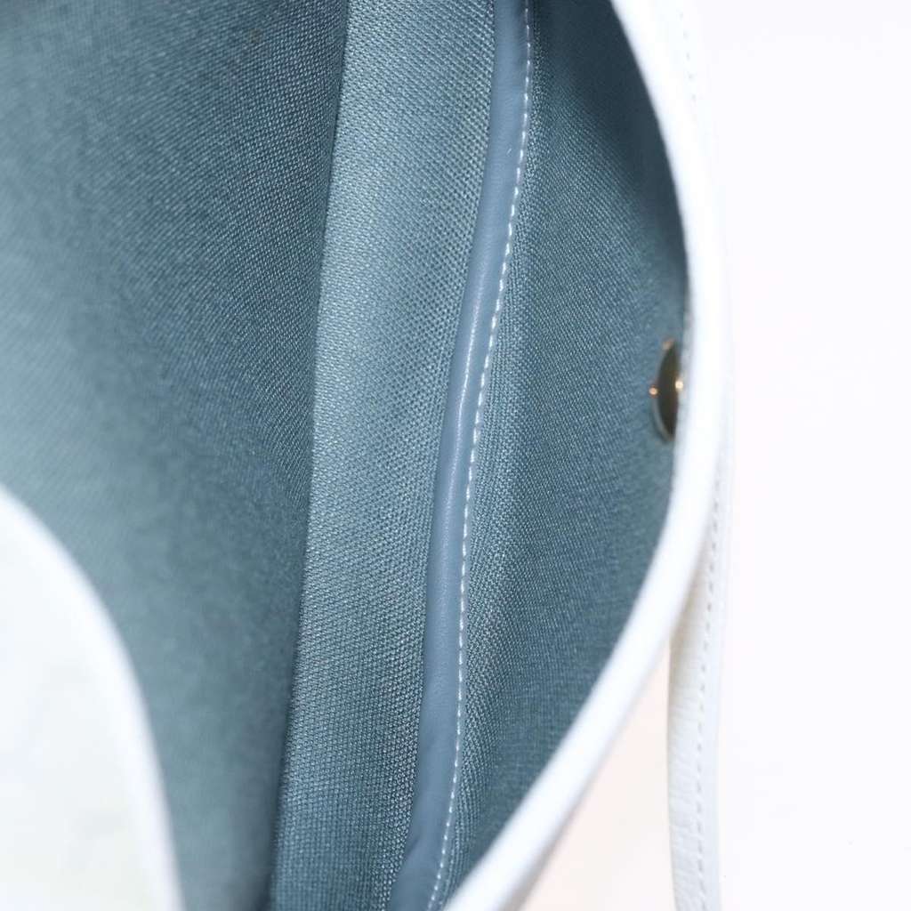 Christian Dior Vintage Honeycomb Flap Crossbody Bag White Canvas Good condition - Box View